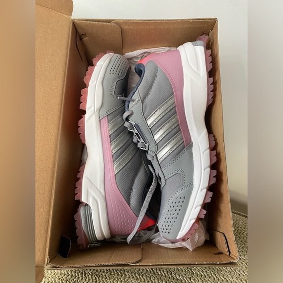 Adidas Women's Marathon 10 running sneaker athletic shoes grey pink new in box 6 - Picture 10 of 11